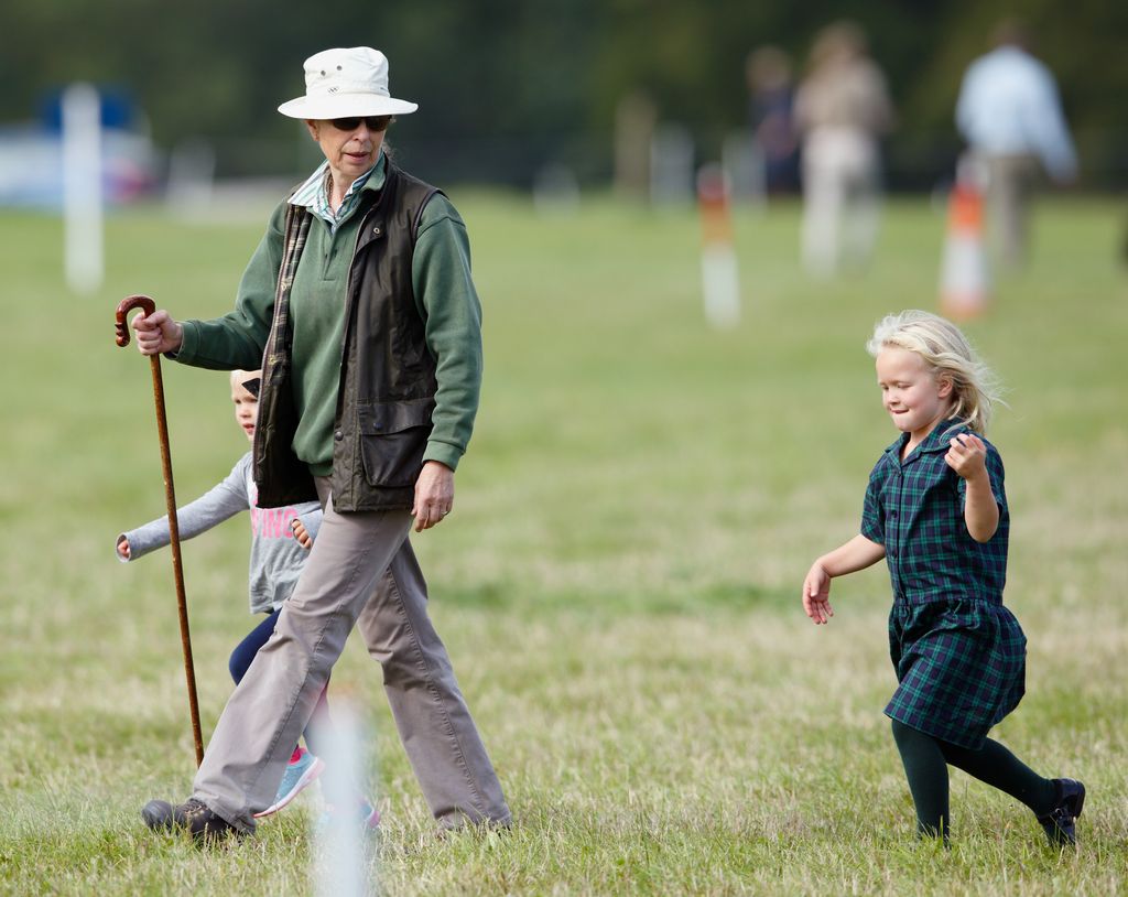 Princess Anne with Isla Phillips at the Whatley Manor Horse Trials in 2015