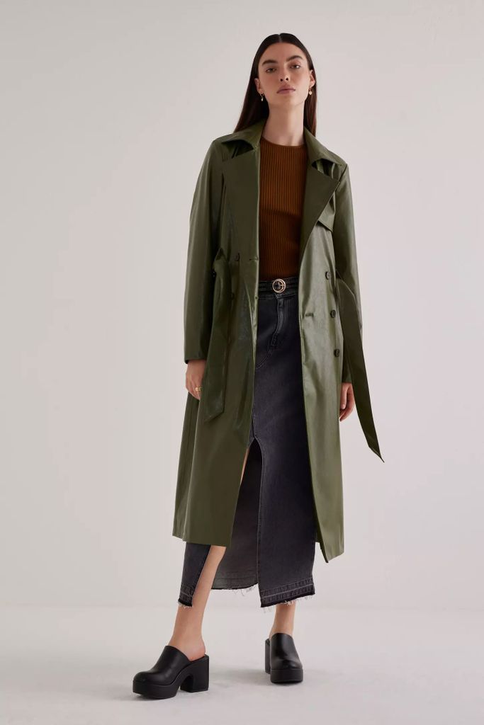 Leather trench coat from Anthropologie