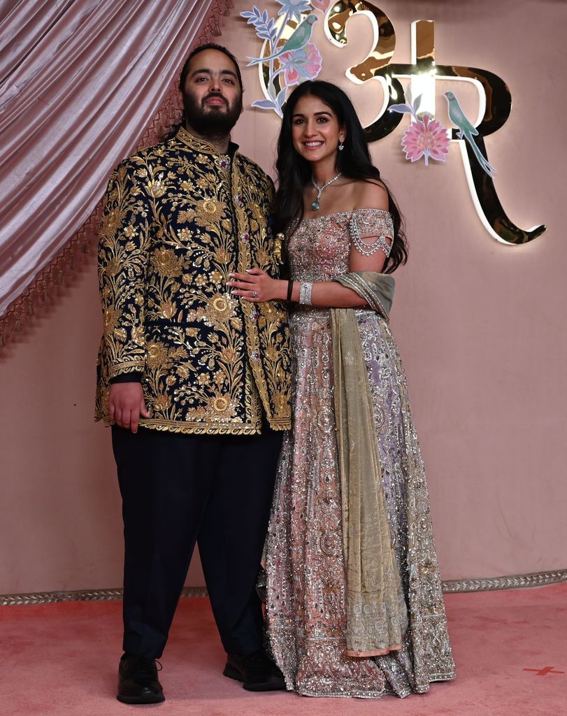 Anant Ambani And Radhika Merchant  during their sangeet ceremony at the Jio World Convention Centre in BKC, on July 5, 2024 in Mumbai, India. (Photo by Raju Shinde/Hindustan Times via Getty Images)