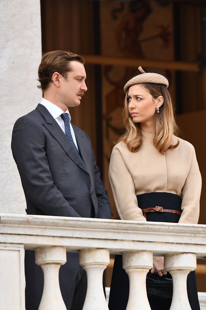Pierre Casiraghi and Beatrice Casiraghi attend the Monaco National day celebrations in Monaco Palace courtyard on November 19, 2017