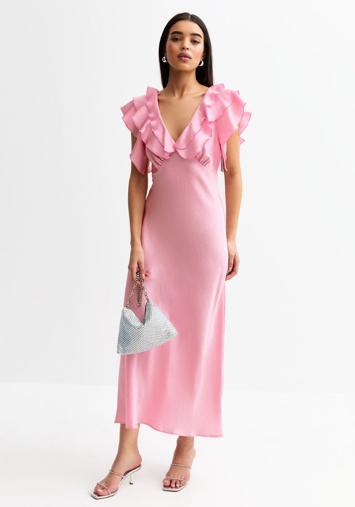 & Other Stories pink satin dress