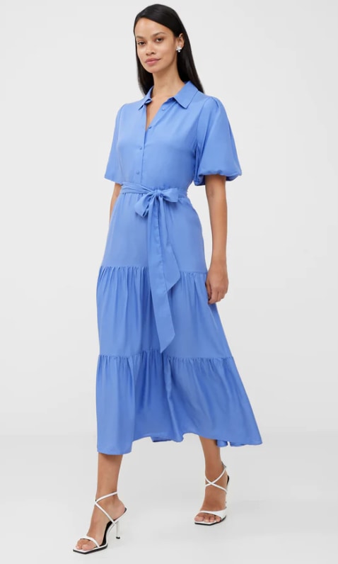 french connection blue shirt dress 