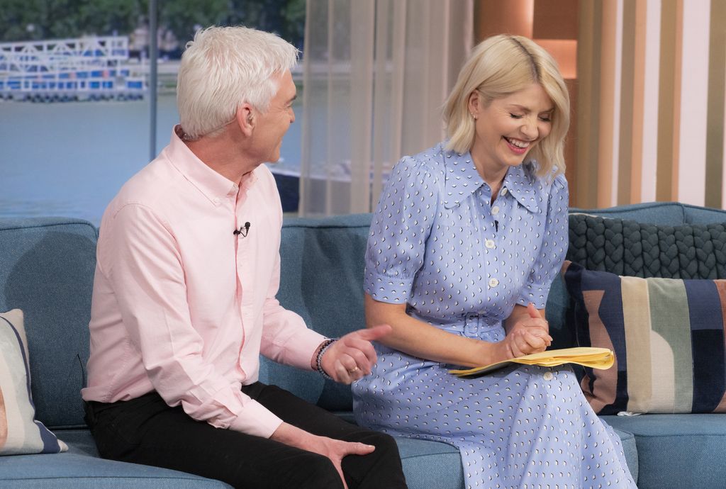 Holly and Phillip share a laugh while hosting This Morning
