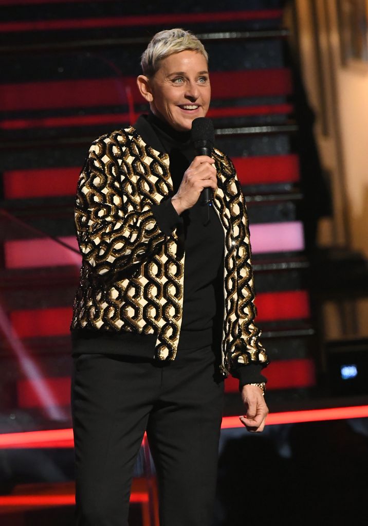 Ellen DeGeneres speaks onstage during the 62nd Annual GRAMMY Awards at Staples Center on January 26, 2020 in Los Angeles, California