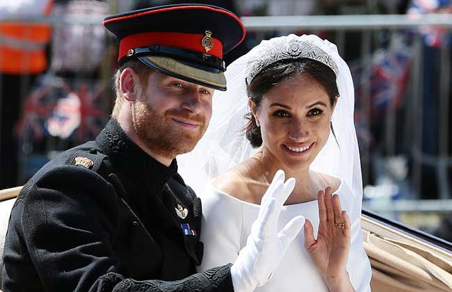 Meghan and Harry on their wedding day 