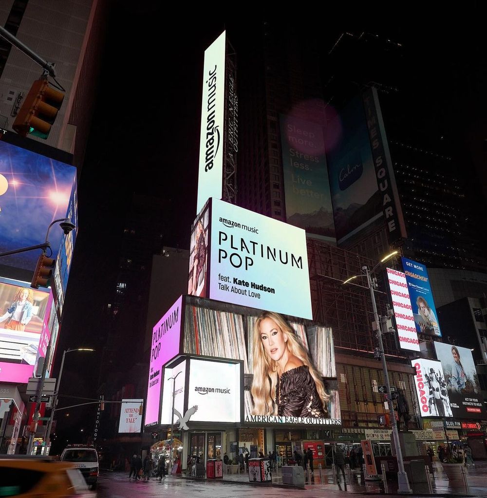 Kate Hudson's song made it to the NYC billboards 