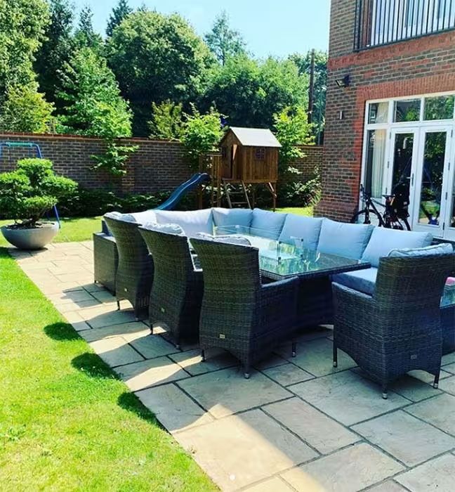 Peter Andre outdoor dining area