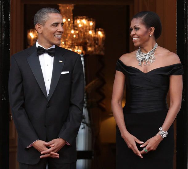 President Barack Obama & the first lady Michelle Obama