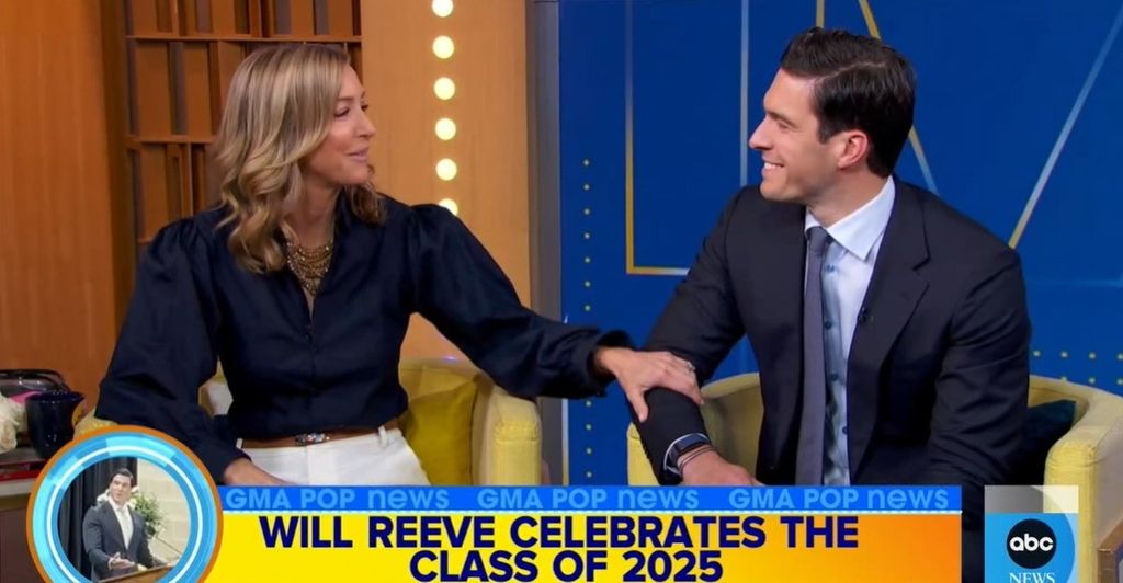 lara spencer touching will reeve arm on gma
