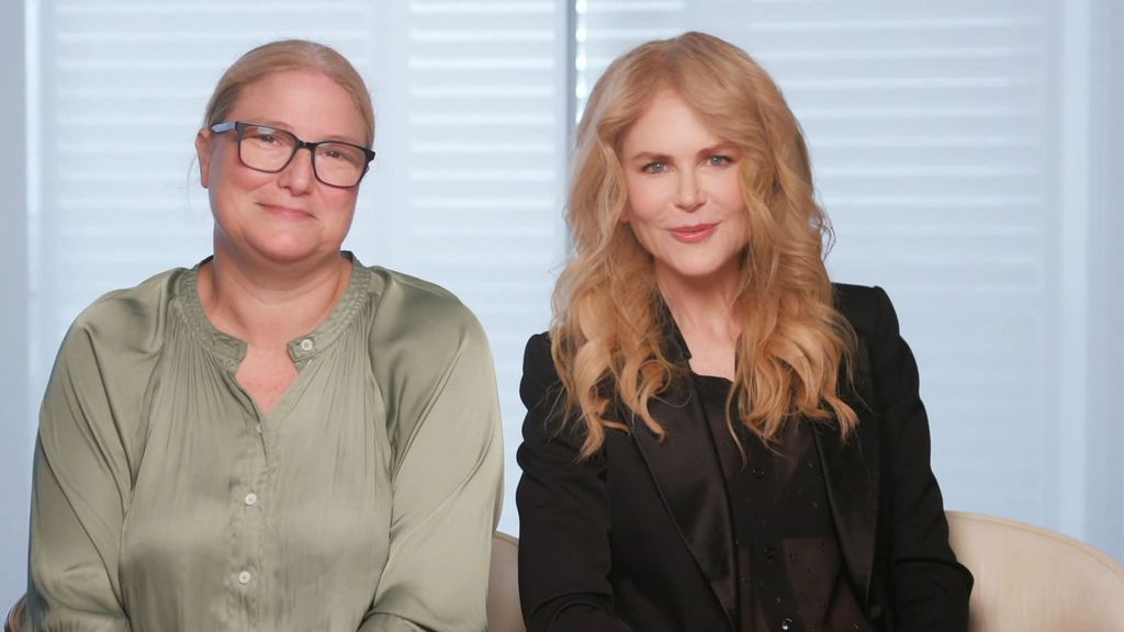 photo of bruna papandrea sitting beside nicole kidman on a couch