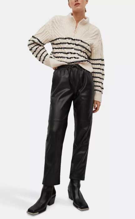 mango faux leather trousers