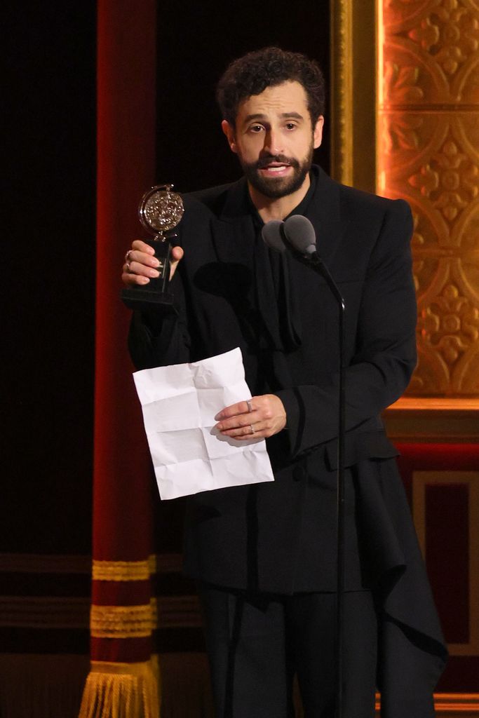 Brandon Uranowitz accepts the award for Best Featured Actor in a Play for Leopoldstadt onstage during The 76th Annual Tony Awards at United Palace Theater on June 11, 2023 in New York City