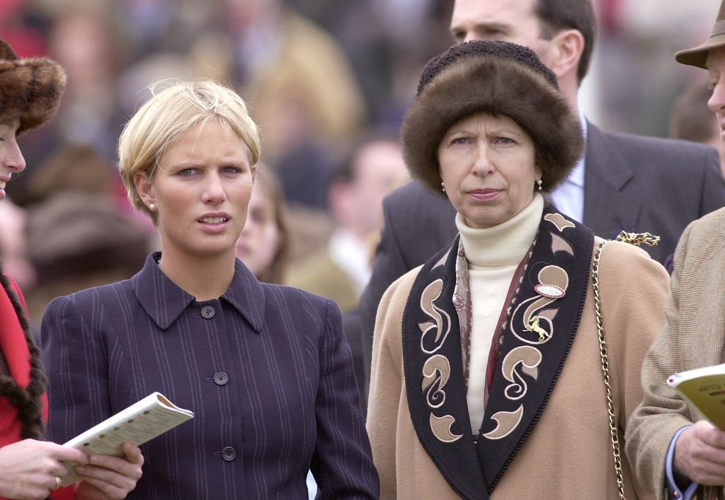 Zara Tindall frowning next to mother Princess Anne