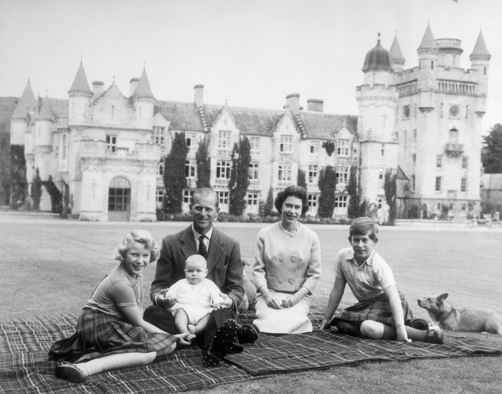 The late Queen and late Prince Philip enjoying a picnic with Charles, Anne and baby Andrew in 1960