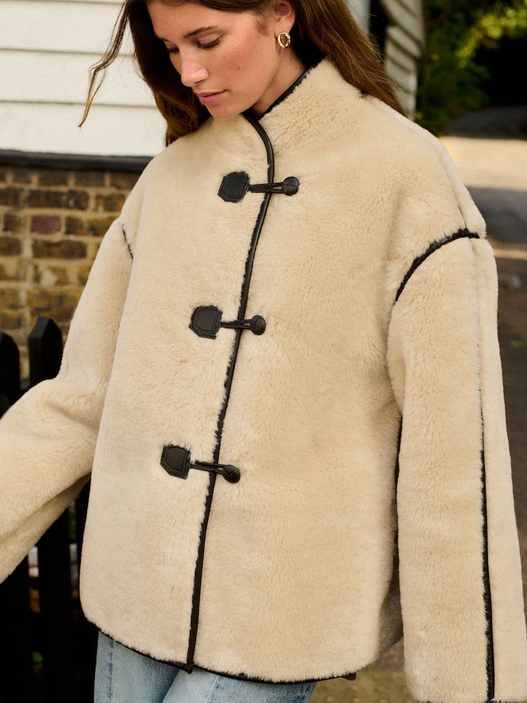 Next Cream Borg Duffle Fleece Jacket