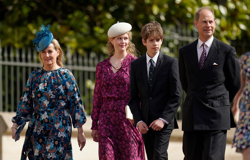 Edward, Sophie, Lady Louise and James on Easter Sunday 2022
