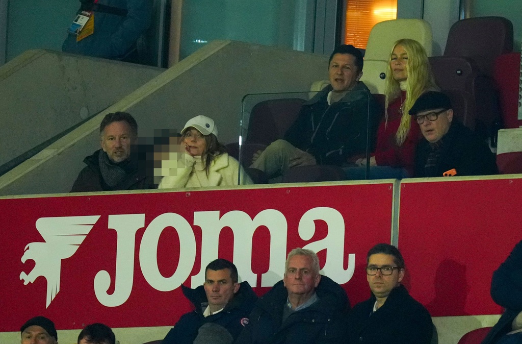 Geri Halliwell-Horner and Christian Horner with Olivia at the football game
