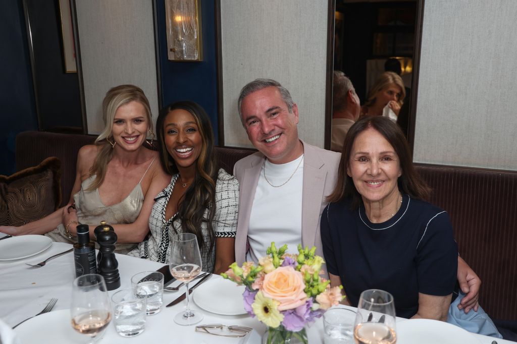 Nick Ede sat alongside friends Nadiya Bychkova,  Alexandra Burke and Dame Arlene Phillips