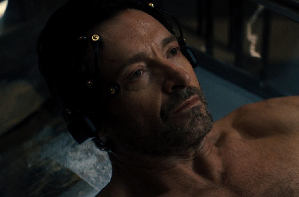 A shirtless Hugh Jackman in a scene from Reminiscence