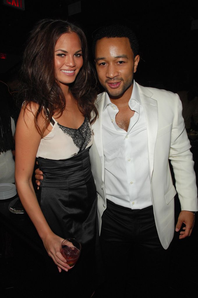Chrissy Teigen and John Legend attend JOHN LEGEND Birthday Party at Merkato 55 N.Y.C. on December 28, 2007 in New York City. 