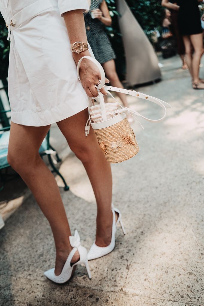 A close-up of Lady Kitty Spencer's accessories