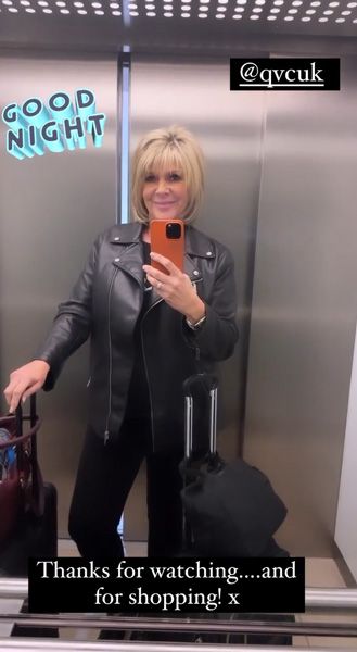 Ruth Langsford smiling in a lift selfie