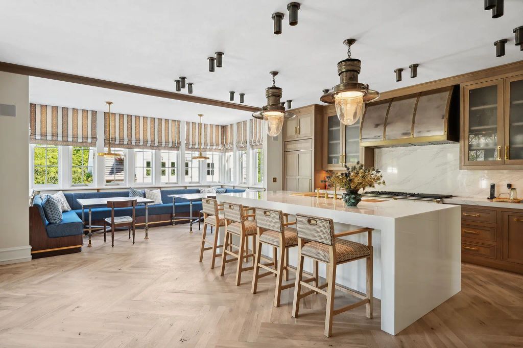 Kitchen and breakfast nook in Sylvester Stallone's Hamptons mansion