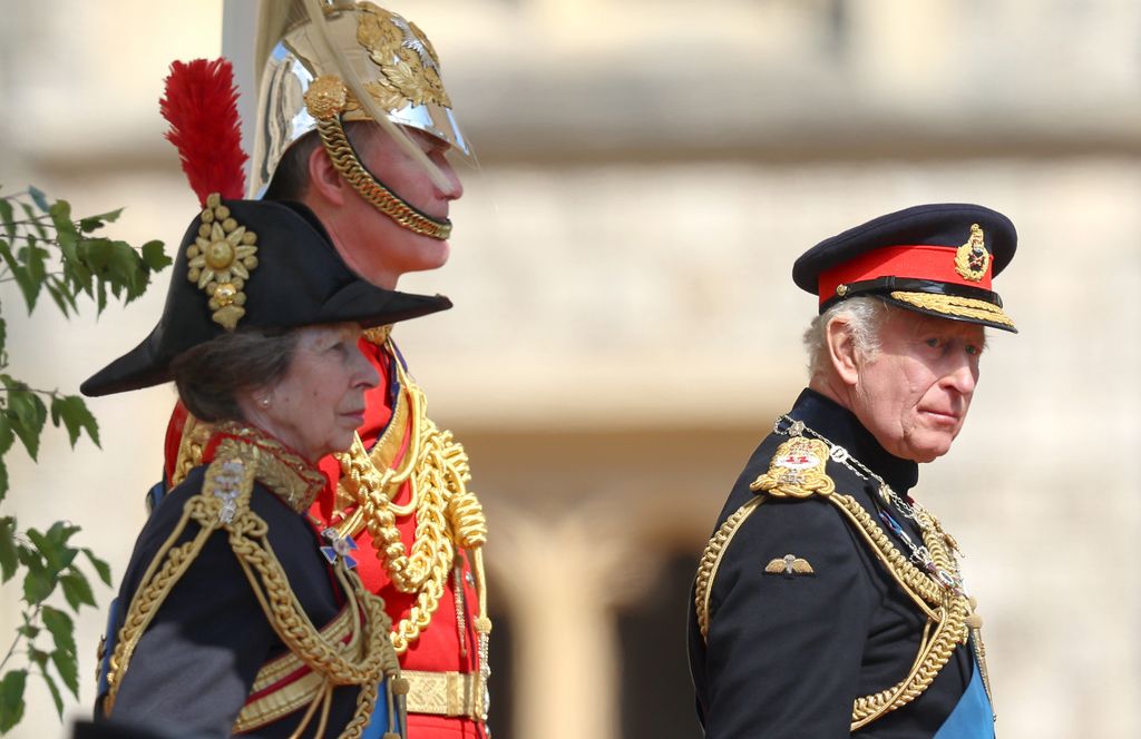 charles and anne inspecting the parade