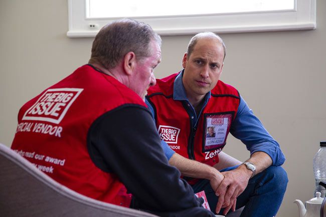 prince william talking to people big issue
