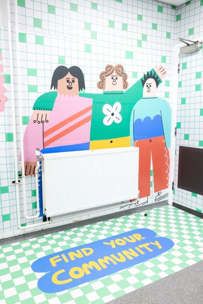 Cute illustrations in a bathoom