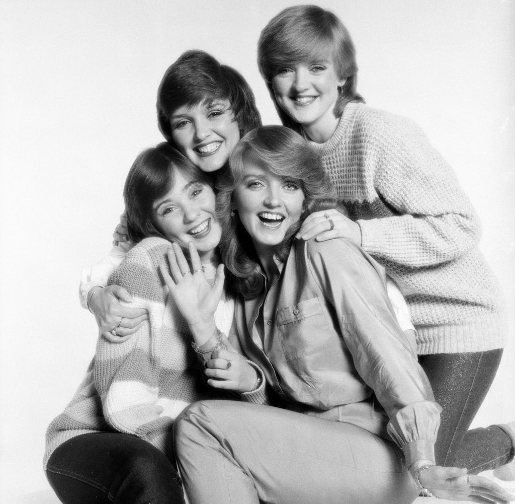 Maureen, Bernie, Linda and Colleen Nolan huddled together on an old shoot
