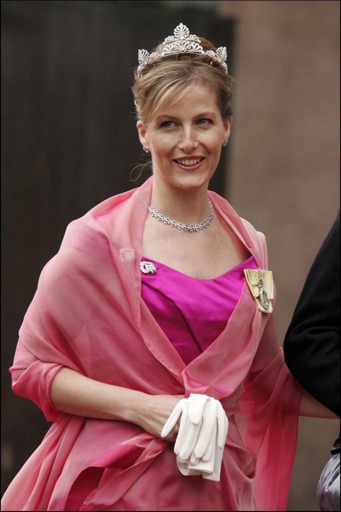 Duchess Sophie in a pink dress and tiara