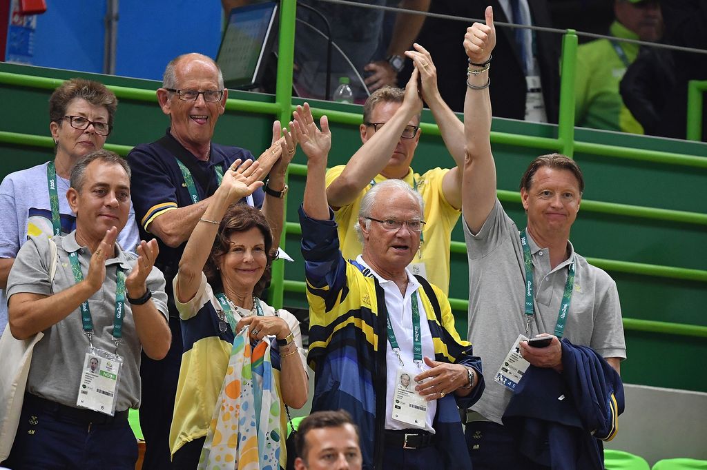 King Carl Gustaf and Queen Silvia at an Olympic game