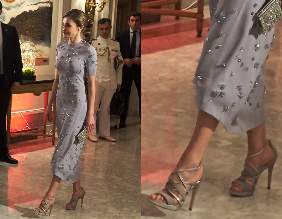 Queen Letizia Wore Plastic See-Through Cinderella Shoes