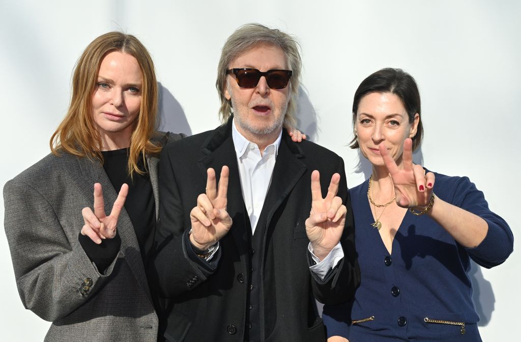 Stella McCartney, Sir Paul McCartney and Mary McCartney attend the Stella McCartney Winter 2024
