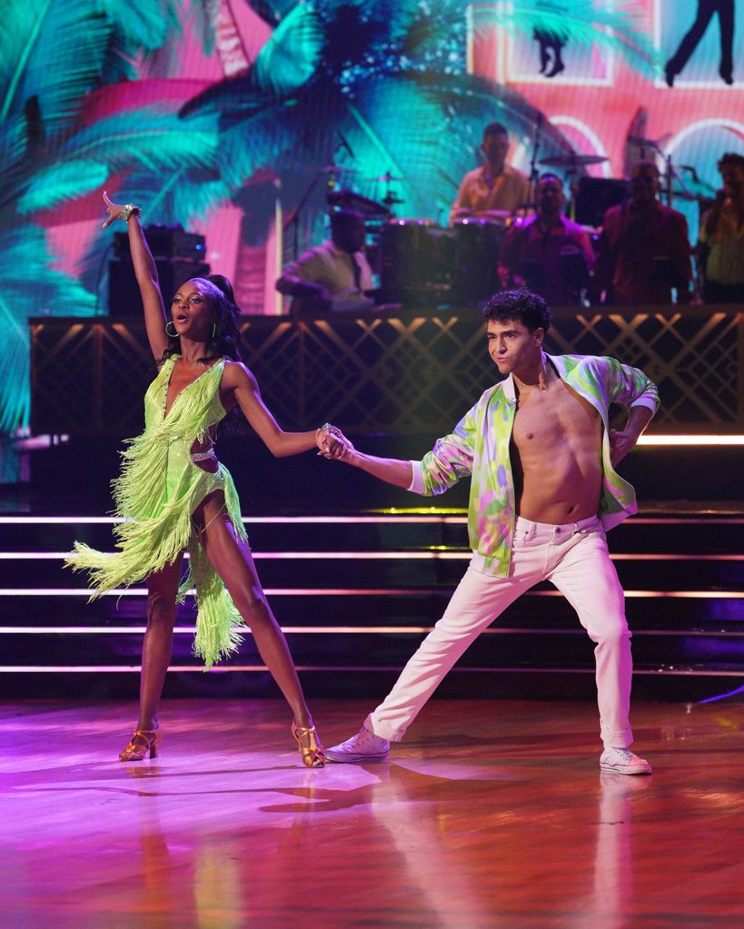 Ezra Sosa and Charity Lawson dance on Dancing With The Stars