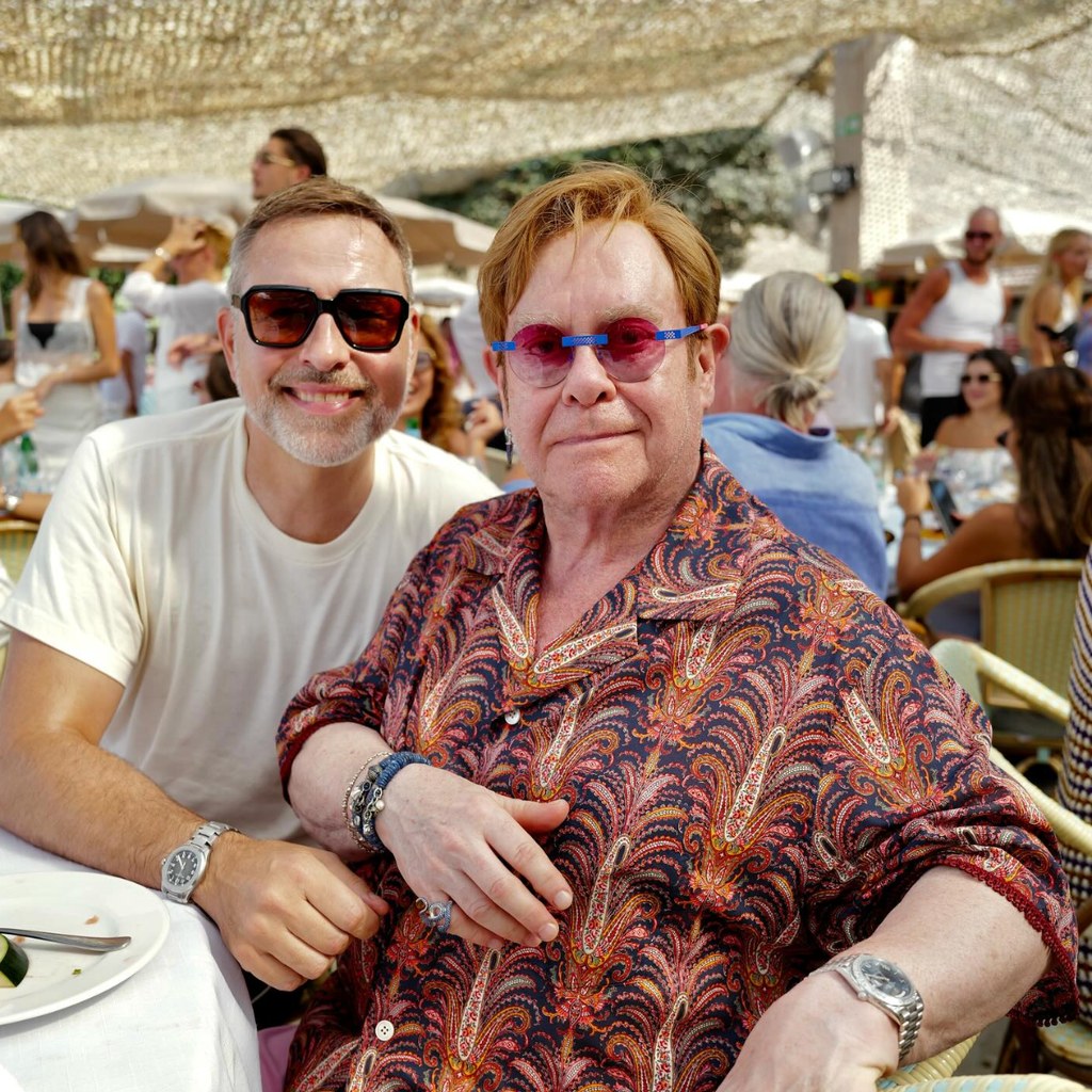 Elton John enjoys lunch with David Walliams
