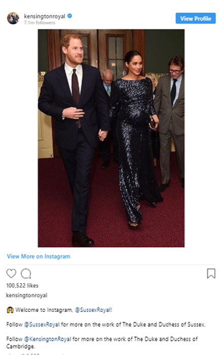 harry and meghan new instagram account
