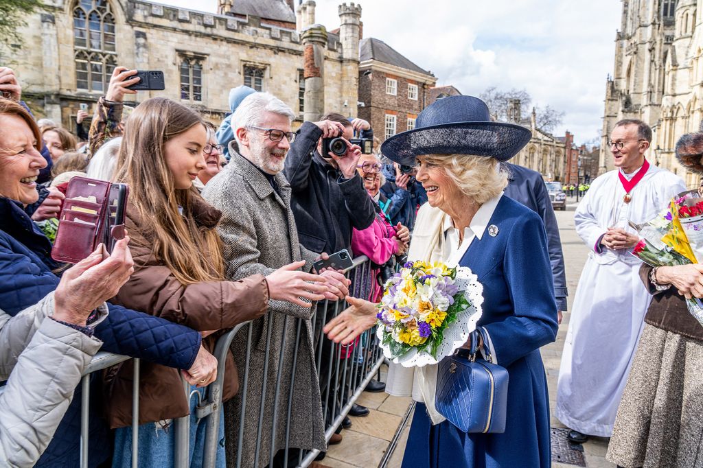 The Queen Consort greeting the crowds outside York Minster