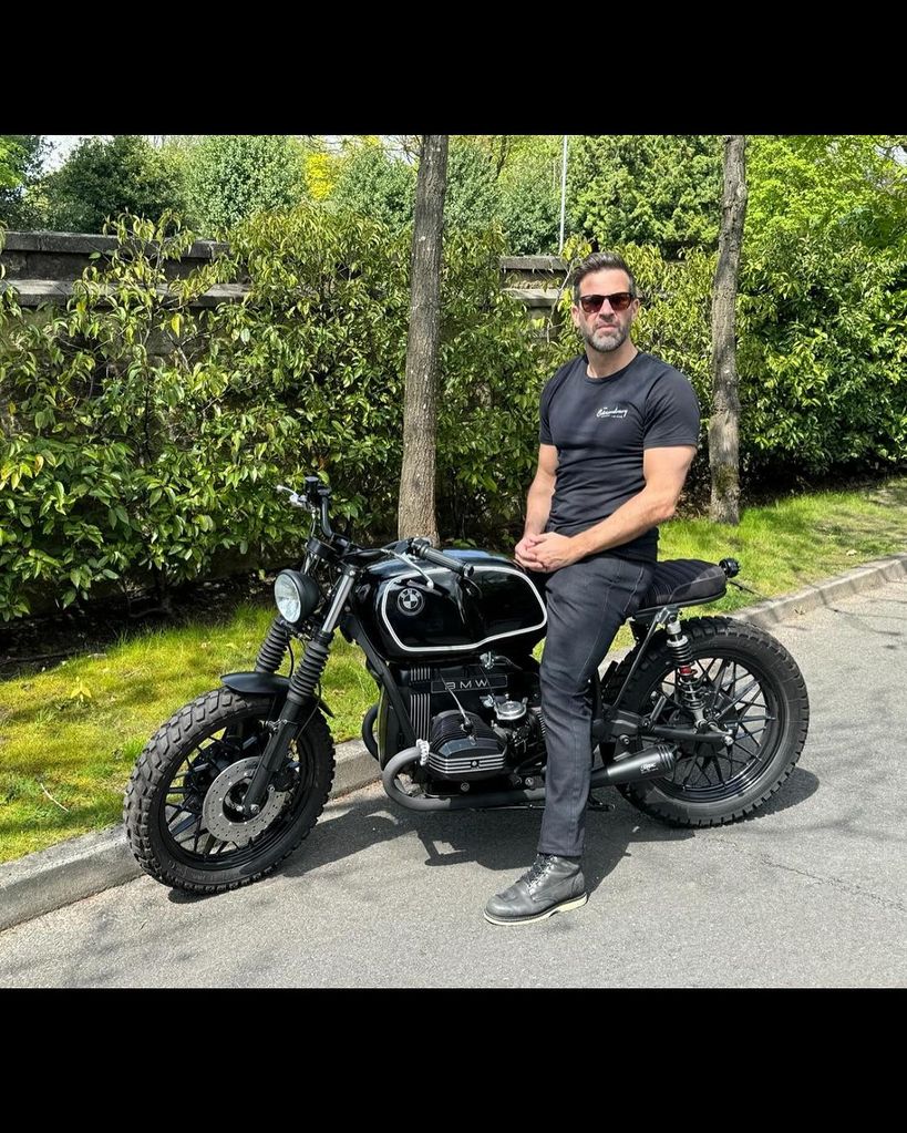 Gethin Jones sitting on a motorcycle 