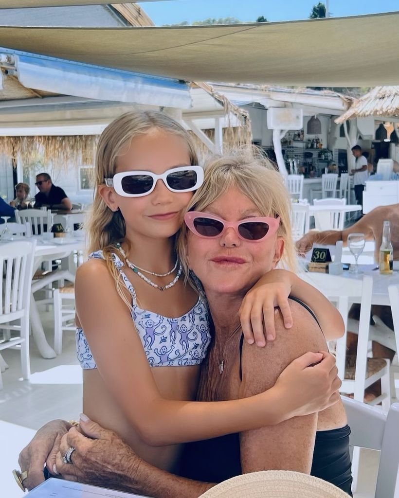 Goldie Hawn poses with her granddaughter Rio Hudson for a photo from their family vacation