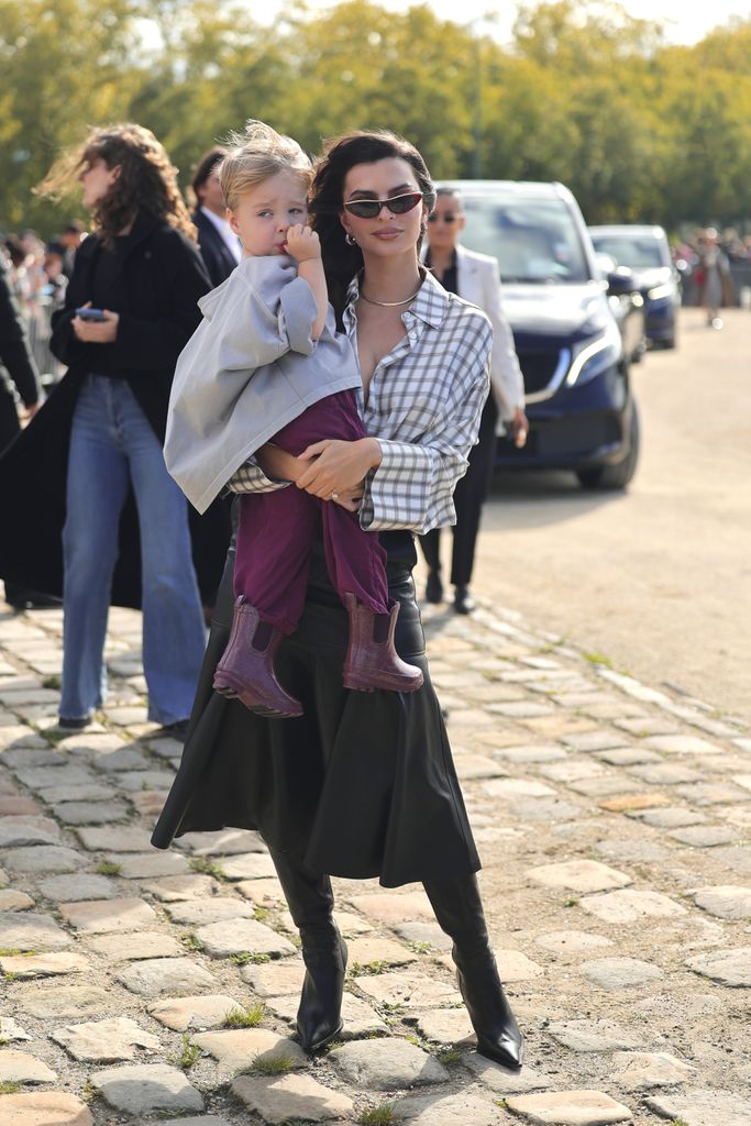 Emily and her son Sylvester stepped out at the Loewe show during Paris Fashion Week