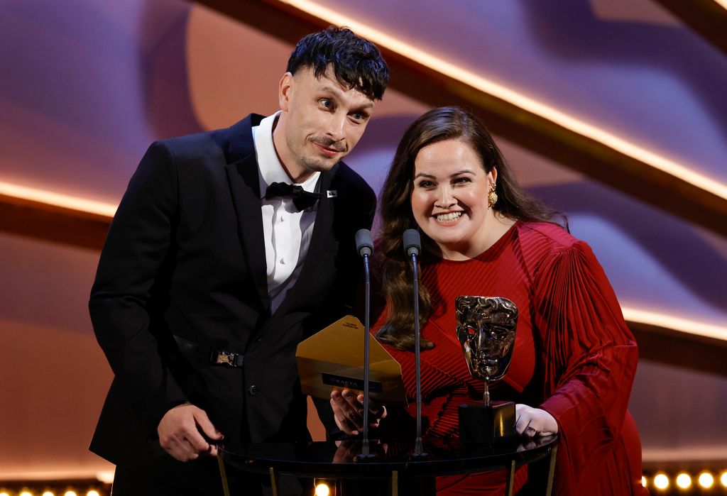 Richard Gadd and Jessica Gunning present the Limited Drama Award onstage during the 2024 BAFTA Television Awards 