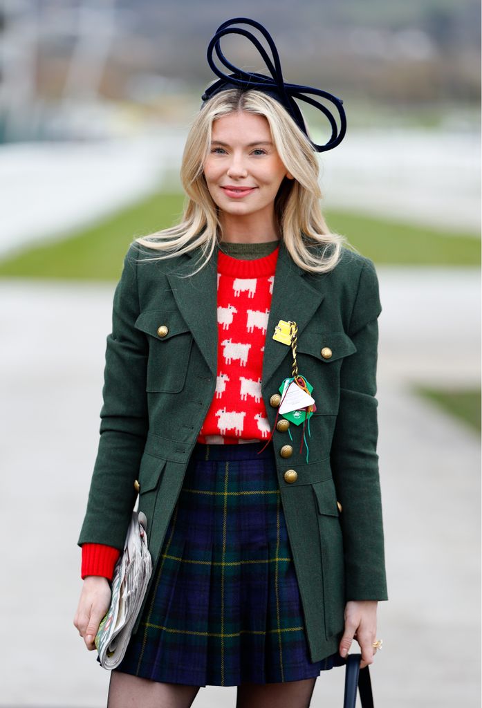 Georgia Toffolo attends day 3 'St Patrick's Thursday' of the Cheltenham Festival at Cheltenham Racecourse on March 13, 2025 in London, England.