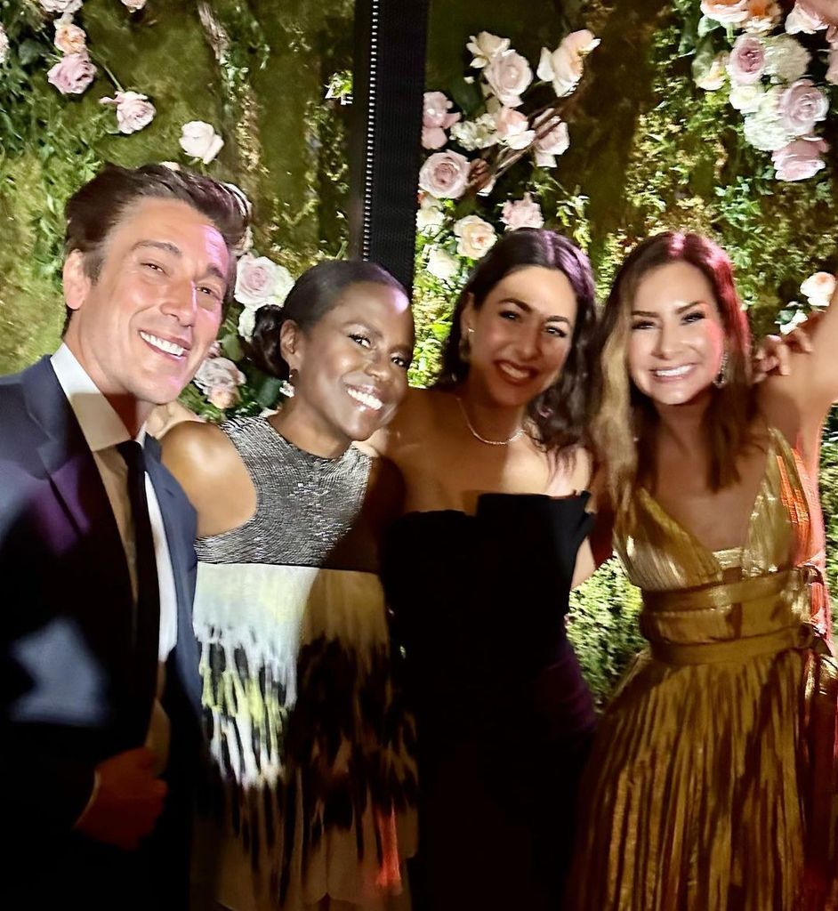 David Muir, Deborah Roberts, Erielle Reshef, and Rebecca Jarvis in a photo from Robin Roberts and Amber Laign's wedding