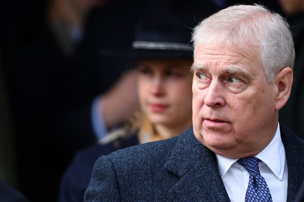 Britain's Prince Andrew, Duke of York leaves after attending for the Royal Family's traditional Christmas Day service at St Mary Magdalene Church in Sandringham in eastern England, on December 25, 2023. (Photo by Adrian DENNIS / AFP) (Photo by ADRIAN DENNIS/AFP via Getty Images)