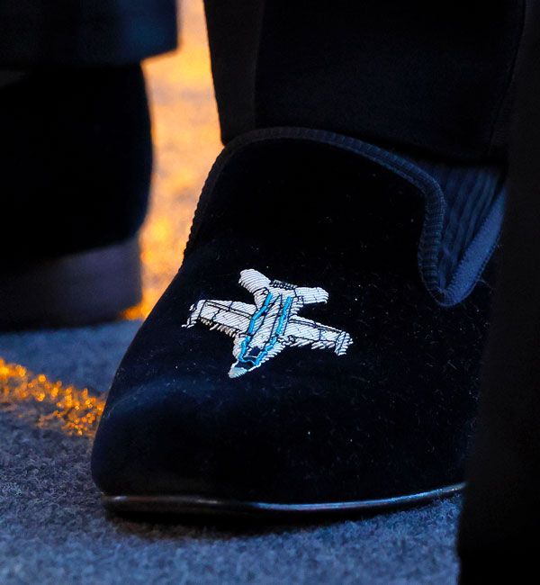 Prince William Crockett Jones embroidered loafers single