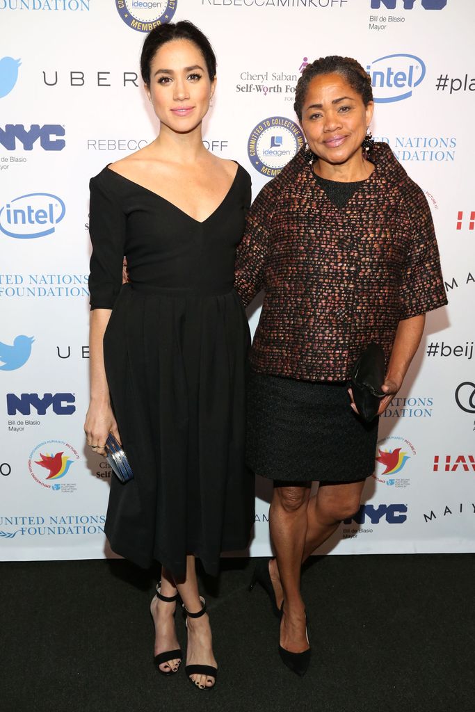 Meghan Markle and Doria Ragland attend UN Women's 20th Anniversary of the Fourth World Conference of Women in Beijing at Manhattan Centre at Hammerstein Ballroom on March 10, 2015 in New York City.