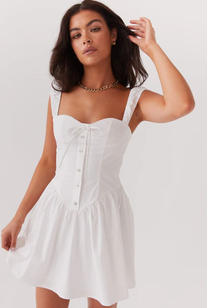Peppermayo white corset dress