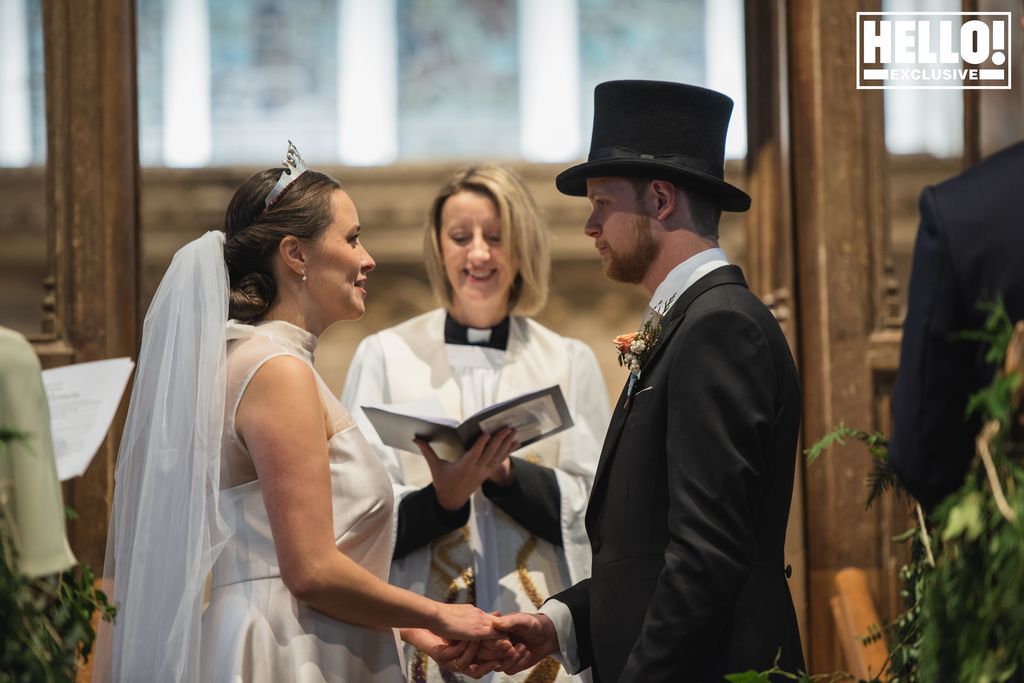 Maddison Brudenell exchanging vows with her husband